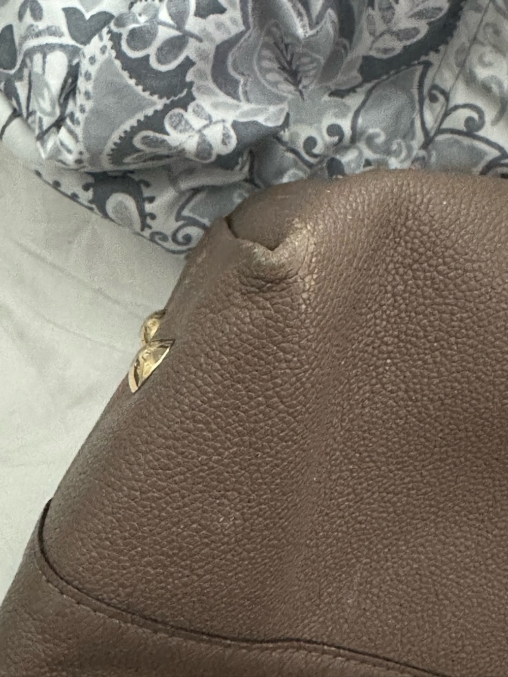 Louis Vuitton Taupe Embossed Monogram Shoulder Bag with Gold Hardware - Picture 11 of 11